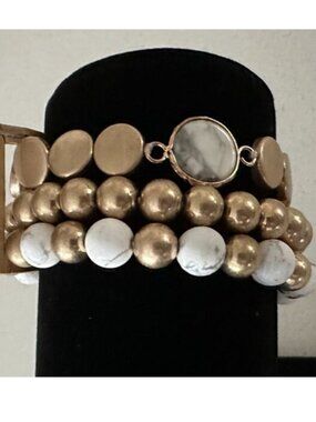 Three Glass Bead Stretch Bracelets